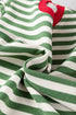 Textured Stripe Short Puff Sleeve Contrast Trim Tee
