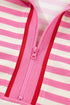 Textured Stripe Sleeveless Zip Collar Accent Trim Two Piece Dress