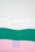 Textured Stripe Split Neck Cap Sleeve Knit Top