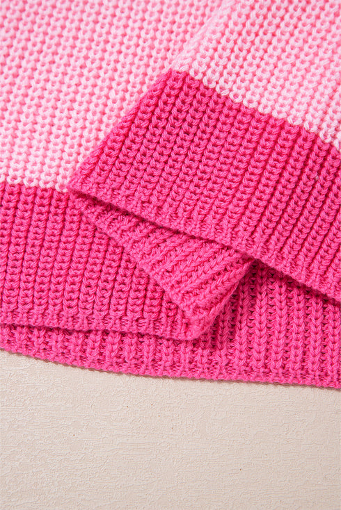 Textured Stripe Split Neck Cap Sleeve Knit Top