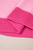 Textured Stripe Split Neck Cap Sleeve Knit Top