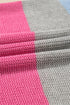 Textured Stripe Split Neck Cap Sleeve Knit Top