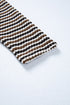 Textured Stripe Split Neck Long Sleeve Top
