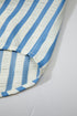 Textured Stripe Three Quarter Sleeve Collared Blouse