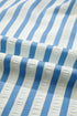 Textured Stripe Three Quarter Sleeve Collared Blouse