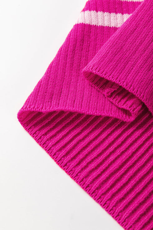 Textured Stripe V Neck Knit Cami Top