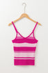 Textured Stripe V Neck Knit Cami Top