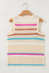 Textured Stripe V Neck Sleeveless Sweater Knit Top