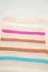 Textured Stripe V Neck Sleeveless Sweater Knit Top
