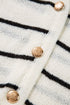 Textured Striped Button Front Sleeveless Knit Vest