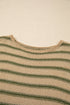 Textured Striped Drop Shoulder Relaxed Fit Pullover Sweater