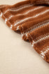 Textured Striped Drop Shoulder Relaxed Fit Pullover Sweater