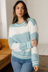 Textured Striped Long Sleeve Crew Neck Sweater