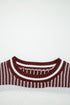 Textured Striped Long Sleeve Crew Neck Sweater