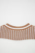 Textured Striped Long Sleeve Crew Neck Sweater
