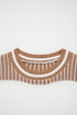 Textured Striped Long Sleeve Crew Neck Sweater