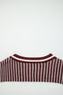 Textured Striped Long Sleeve Crew Neck Sweater