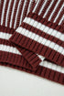 Textured Striped Long Sleeve Crew Neck Sweater