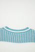 Textured Striped Long Sleeve Crew Neck Sweater