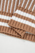 Textured Striped Long Sleeve Crew Neck Sweater