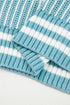 Textured Striped Long Sleeve Crew Neck Sweater