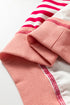 Textured Striped Patchwork Seam Detail Pullover Sweatshirt