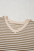 Textured Striped Ribbed Dolman High Low Long Sleeve Top