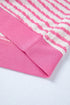 Textured Striped Short Sleeve Banded Hem Top