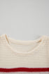 Textured Striped Sleeveless Crew Neck Knit Top