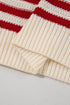 Textured Striped Sleeveless Crew Neck Knit Top