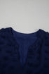 Textured Swiss Dot Notched Neck Ruffled Mini Dress