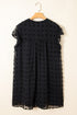 Textured Swiss Dot Notched Neck Ruffled Mini Dress