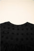 Textured Swiss Dot Notched Neck Ruffled Mini Dress
