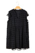 Textured Swiss Dot Notched Neck Ruffled Mini Dress