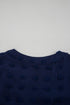 Textured Swiss Dot Notched Neck Ruffled Mini Dress