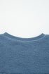 Textured Teddy Fleece Balloon Sleeve Crew Neck Pullover