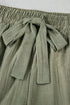 Textured Tie Waist Ruffle Hem Casual Shorts