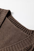 Textured V Neck Button Front Long Sleeve Cardigan