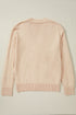Textured V Neck Button Front Long Sleeve Cardigan