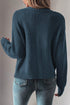 Textured V Neck Button Front Long Sleeve Cardigan