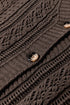 Textured V Neck Button Front Long Sleeve Cardigan