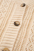 Textured V Neck Button Front Long Sleeve Cardigan