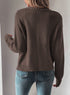 Textured V Neck Button Front Long Sleeve Cardigan