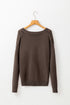 Textured V Neck Button Front Long Sleeve Cardigan