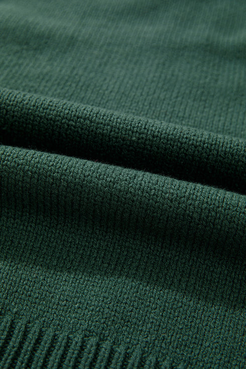 Textured V Neck Button Front Long Sleeve Cardigan