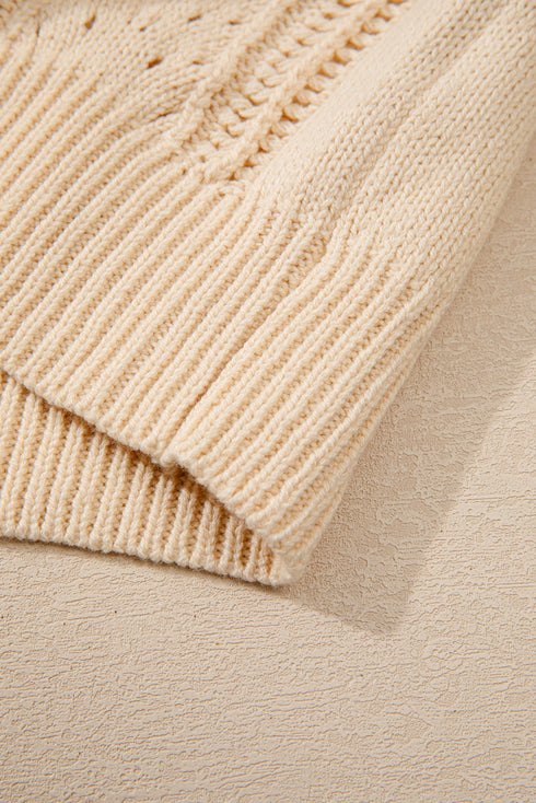 Textured V Neck Button Front Long Sleeve Cardigan