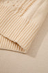 Textured V Neck Button Front Long Sleeve Cardigan