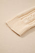Textured V Neck Button Front Long Sleeve Cardigan