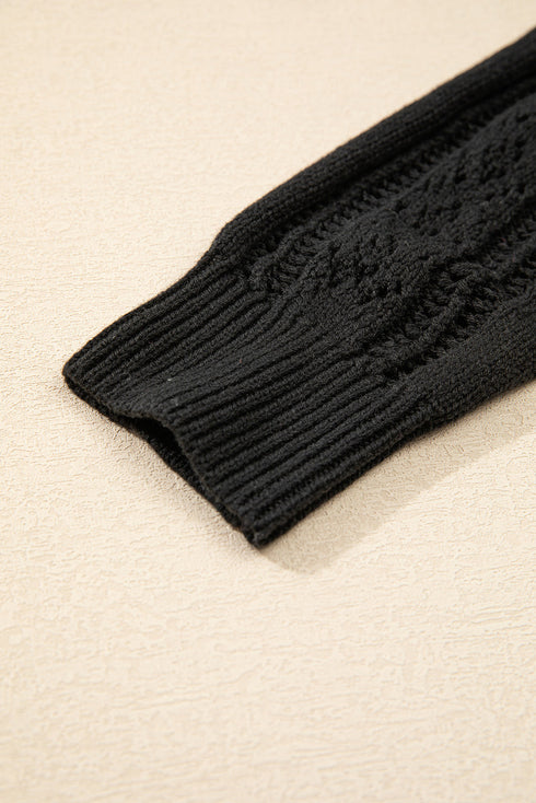 Textured V Neck Button Front Long Sleeve Cardigan