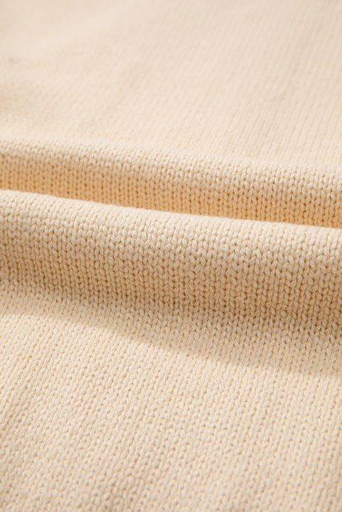Textured V Neck Button Front Long Sleeve Cardigan